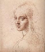 LEONARDO da Vinci Study fur the head of a Madchens Germany oil painting artist